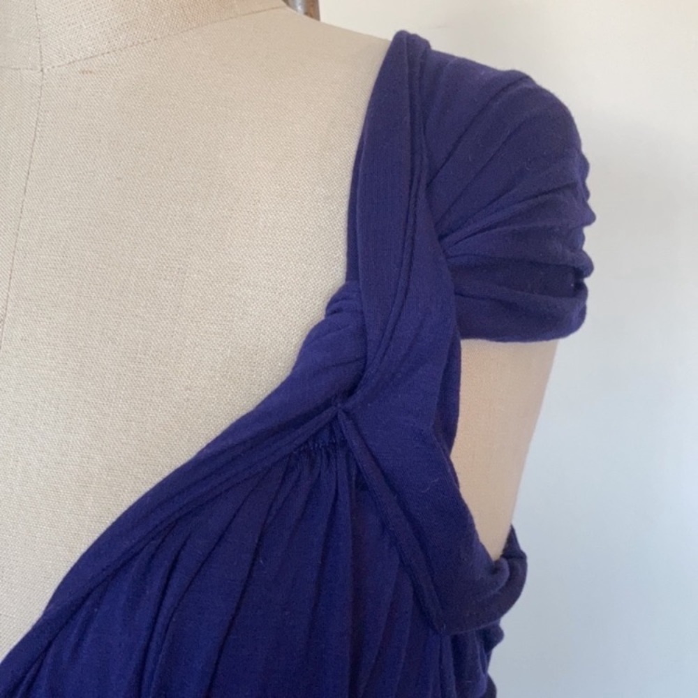 NWOT Anthropologie dress, draped, purple rayon with some spandex, never worn, S - Picture 4 of 14